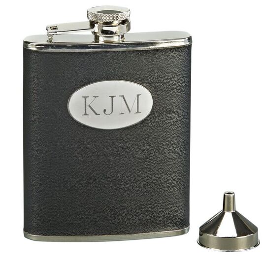 Black Leatherette Flask